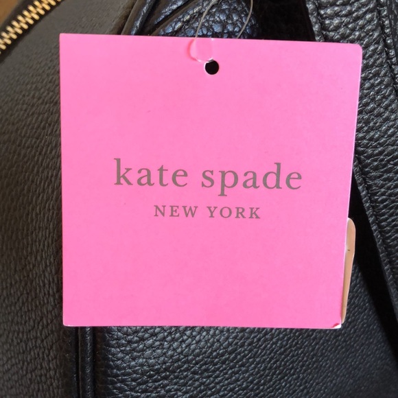 SOLD // Kate Spade Day Pack Black Pebbled Leather Medium Backpack - Picture 3 of 9
